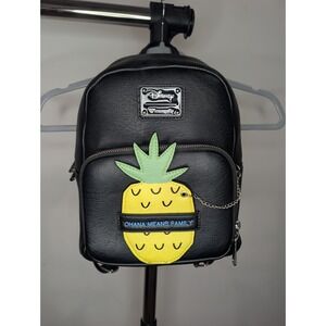 Loungefly Disney Lilo & STITCH Pineapple Coin Purse Mini Black Backpack Bag *New